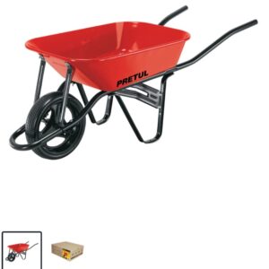 Carretilla 3.Ft3 Roja, angosta, imponchable, tubular,Pretul